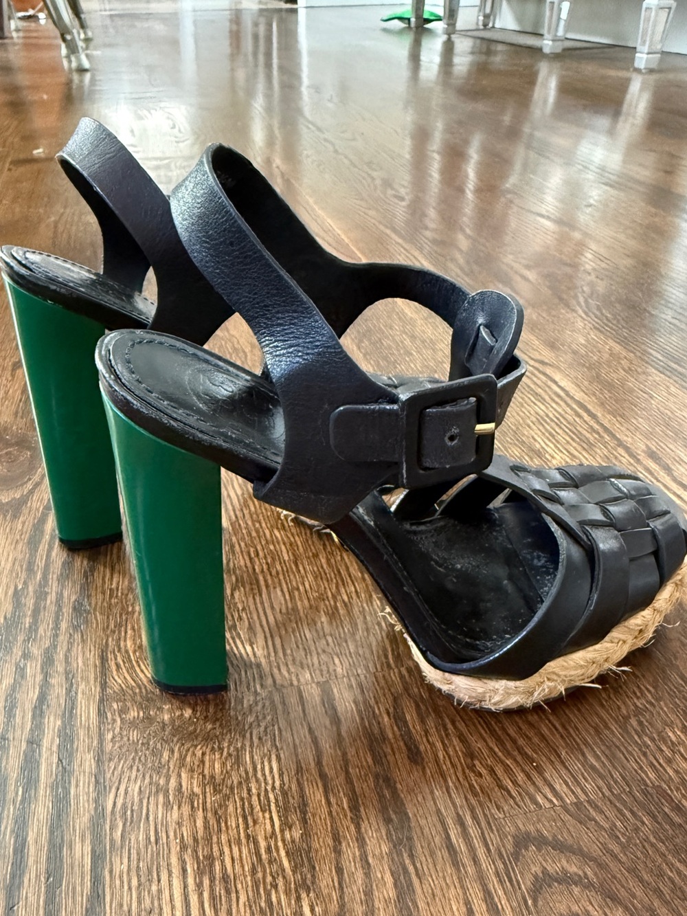Tory Burch Abella Colorblock High Heel Platform Sandals - Picture 2 of 8